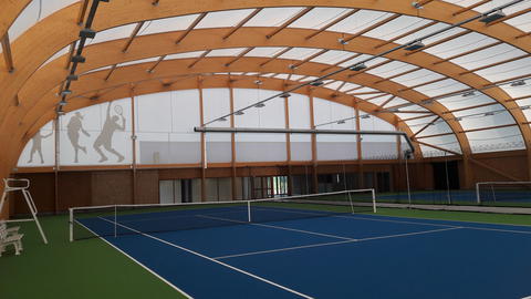 Pordic tennis couvert en toile tendue ACS Production