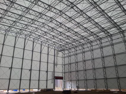 Copie de Construction de batiment stockage industriel structure metallo textile toile tendue ferrari ACS production